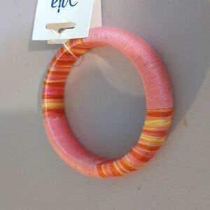 Wooden pink fabric covered bracelet
